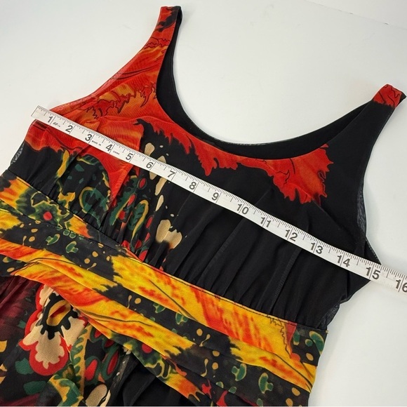 Desigual Christian Lacroix Black Mesh Dress Size L Floral ASO Katie Holmes - Picture 11 of 16